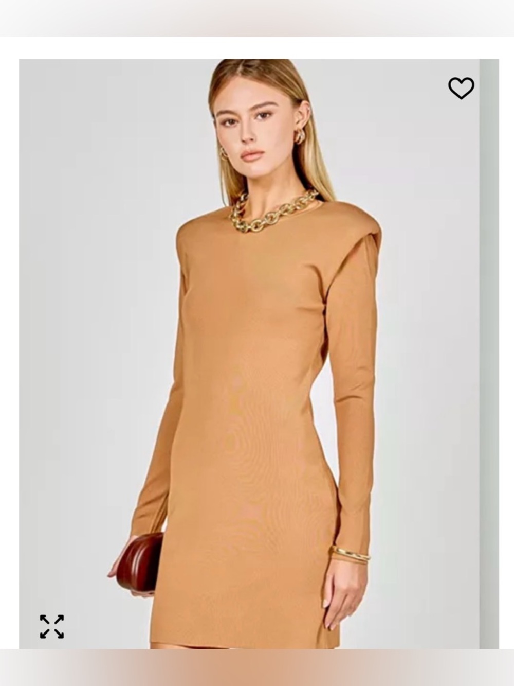 Endless Rose Shoulder Pad Knit Dress medium long‎ sleeve
